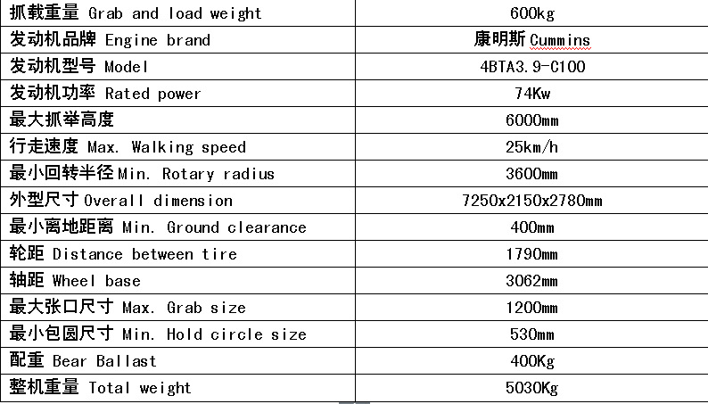 徐州啟揚出口專用甘蔗裝載機QZ-4200技術參數